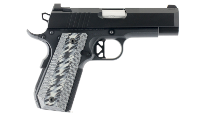 Dan Wesson 01884 EPC  9mm Luger 9+1 4" Stainless Bull Barrel Black Duty Serrated Stainless Steel Slide Black Aluminum Frame wBeavertail Black/Gray G10 Grip