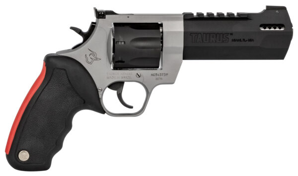 Taurus 2357055RH Raging Hunter  357 Mag 7rd 5.12" Matte Black Oxide Cylinder & Barrel Matte Stainless Steel Frame Black Rubber with Integrated Red Cushion Insert Grip