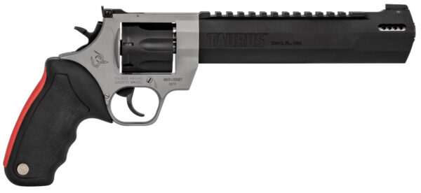Taurus 2357085RH Raging Hunter  357 Mag 7rd 8.38" Matte Black Oxide Cylinder & Barrel Matte Stainless Steel Frame Black Rubber with Integrated Red Cushion Insert Grip