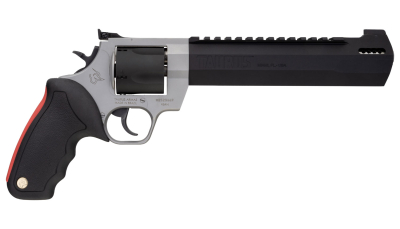 Taurus 2454085RH Raging Hunter  454 Casull 5rd 8.37" Matte Black Oxide Cylinder & Barrel Matte Stainless Steel Frame Black Rubber with Integrated Red Cushion Insert Grip