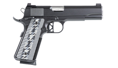 Dan Wesson 01823 Valor  45 ACP 8+1 5" Stainless Steel Barrel, Black Duty Serrated Stainless Steel Slide & Frame w/Picatinny Rail & Beavertail, Gray G10 Grip, Ambidextrous