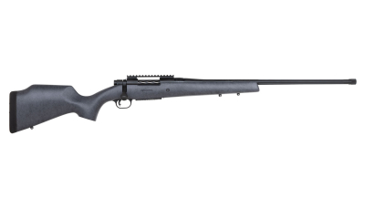 Mossberg 28104 Patriot Long Range Hunter 6.5 PRC Caliber with 4+1 Capacity, 24" Threaded/Fluted Barrel, Matte Blued Metal Finish & Sniper Gray Fixed Monte Carlo Stock Right Hand (Full Size)