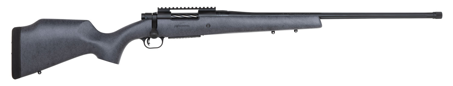 Mossberg 28104 Patriot Long Range Hunter 6.5 PRC Caliber with 4+1 Capacity, 24" Threaded/Fluted Barrel, Matte Blued Metal Finish & Sniper Gray Fixed Monte Carlo Stock Right Hand (Full Size)