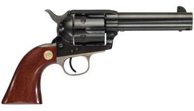 Cimarron MP410B1401 Pistoleer  45 Colt (LC) 6 Shot 4.75" Blued Steel Barrel, Cylinder & Frame, Wide Front Sight, Nickel-Plated Back Strap & Trigger Guard, Walnut Grip