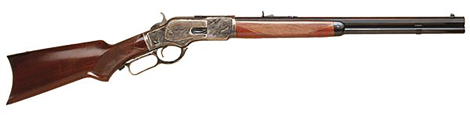 Cimarron CA213 1873 Short Deluxe Full Size 38 Special 357 Mag 10+1, 20" Blued Octagon Steel Barrel, Color Case Hardened Steel Receiver, Walnut Fixed Pistol Grip Stock, Right Hand