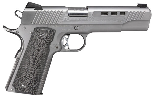 Diamondback DB1911SS 1911 Limited Edition 45 ACP 8+1 5" Stainless Match Grade Barrel, Ported/Serrated w/Engraving Stainless Steel Slide & Frame w/Beavertail, Black G10 Grip, Ambidextrous