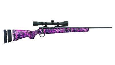 Mossberg 28145 Patriot Super Bantam 308 Win Caliber with 5+1 Capacity, 20" Fluted Barrel, Matte Blued Metal Finish & Muddy Girl Wild Synthetic Stock Right Hand (Youth) Includes 3-9x40mm Scope