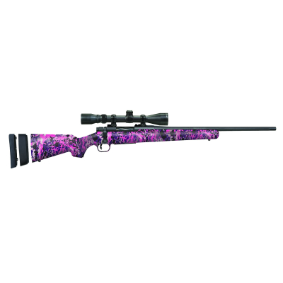 Mossberg 28145 Patriot Super Bantam 308 Win Caliber with 5+1 Capacity, 20" Fluted Barrel, Matte Blued Metal Finish & Muddy Girl Wild Synthetic Stock Right Hand (Youth) Includes 3-9x40mm Scope