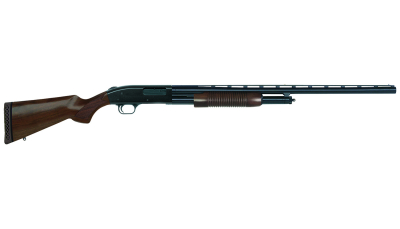 Mossberg 50430 500 Retrograde-Field 12 Gauge 3" 5+1 28" Barrel, Matte Blued Metal Finish, Walnut Stock w/Checkered Grip & Corncob Forend, Dual Bead Sight, Accu-Set Chokes