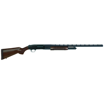 Mossberg 50430 500 Retrograde-Field 12 Gauge 3" 5+1 28" Barrel, Matte Blued Metal Finish, Walnut Stock w/Checkered Grip & Corncob Forend, Dual Bead Sight, Accu-Set Chokes