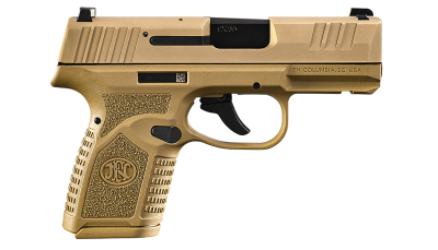 FN 66101413 Reflex  Micro-Compact Frame 9mm Luger 10+1, 3.30" Black Target Crown Steel Barrel, Flat Dark Earth PVD Serrated Steel Slide, Flat Dark Earth Polymer Frame w/Picatinny Rail, Ambidextrous