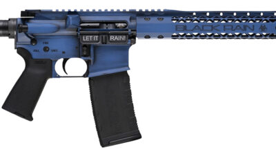 Black Rain Ordnance BROWTPBLB Spec 15+ We The People 5.56x45mm NATO 30+1 16", Blue Battleworn with Deep Engraving, 15" Slim M-LOK, Magpul Grip/Carbine Stock, Castle Flash Hider