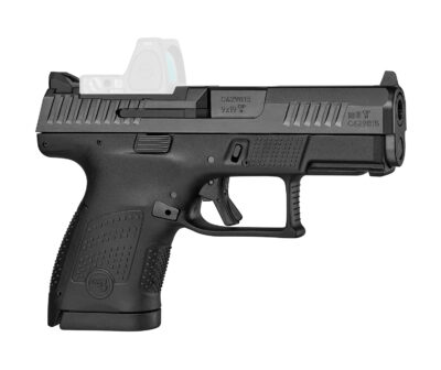 CZ-USA 91568 P-10 S  Sub-Compact Frame 9mm Luger 12+1 3.50" Black Steel Barrel, Black Nitride Optic Ready/Serrated Steel Slide, Black Polymer Frame w/Picatinny Rail