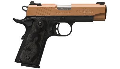 Browning 051993492 1911-380 Black Label Compact Frame 380 ACP 8+1 3.63" Matte Stainless Steel Barrel, Northern Lights Cerakote Serrated Steel Slide, Matte Black Polymer Frame w/Beavertail