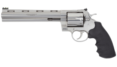 Colt Mfg ANACONDASP8RFT Anaconda Target 44 Mag 6rd 8" Stainless Vent Rib Barrel, Stainless Steel Frame Black & Rubber Grip