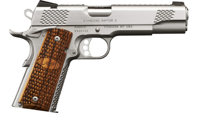 Kimber Mfg.,inc 3200181CA Stainless Raptor II (CA) 45 ACP 8+1 5" Brush Polished Front Serrations Stainless Steel Slide