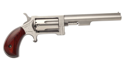 North American Arms SW4 Sidewinder *CA Compliant 22 WMR 5rd 4" Barrel, Overall Stainless Steel Finish & Rosewood Birdshead Grip