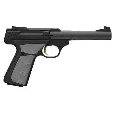 Browning 051498490 Buck Mark Camper 22 LR 10+1 5.50" Tapered Bull Barrel, Matte Black Serrated Steel Slide & Aluminum Frame, Gray Ultragrip FX Grip