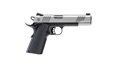 Bersa B1911 Handgun .45 ACP 8rd Magazine 5" Barrel Stainless Steel and Black with VZ Grips Night Sight