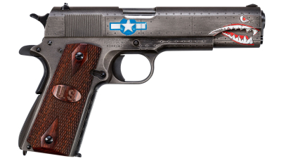Thompson 1911BKOWC3 1911 Squadron Special Edition WW2 45 ACP 5" 7+1 Black/Gray Cerakote Checkered Wood w/US Logo Grip