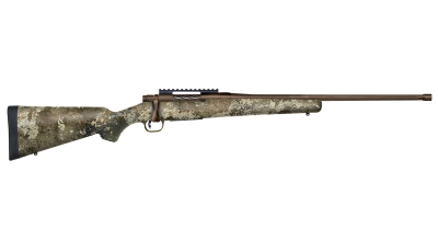 Mossberg 28044 Patriot Predator 243 Win 5+1 22" Patriot Brown Cerakote 4.49" Fluted Barrel Patriot Brown Cerakote Steel TrueTimber Strata Right Hand