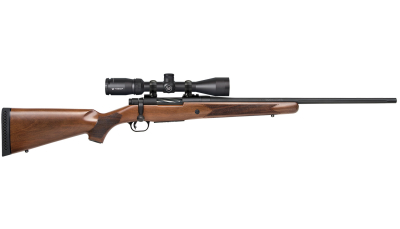 Mossberg 28058 Patriot  7mm-08 Rem Caliber with 5+1 Capacity, 22" Fluted Barrel, Matte Blued Metal Finish & Walnut Stock Right Hand (Full Size) Includes Vortex Crossfire II 3-9x40mm Scope