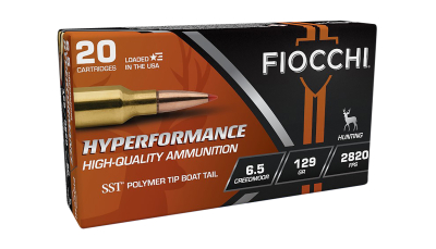 Fiocchi 65CMHSA Hyperformance 6.5Creedmoor 129gr Super Shock Tip 20 Per Box/10 Case