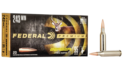 Federal P243BCH1 Premium  243Win 95gr Berger Hybrid Hunter 20 Per Box/10 Case