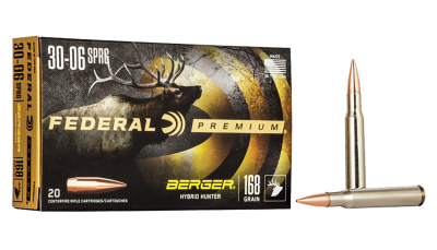 Federal P3006BCH1 Premium 30-06Springfield 168gr Berger Hybrid Hunter 20 Per Box/10 Case