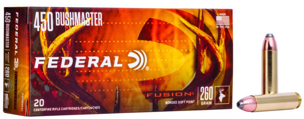 Federal F450BMFS1 Fusion  450Bushmaster 260gr Bonded Soft Point 20 Per Box/10 Case