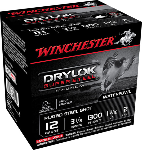 Winchester Ammo XSM12L2 Drylok Super Steel Magnum 12Gauge 3.50" 1 9/16oz 2Shot 25 Per Box/10 Case