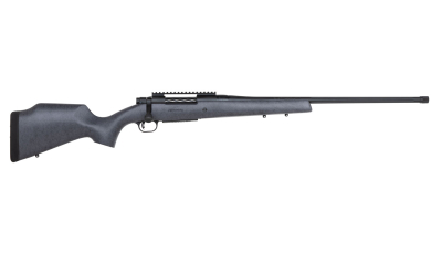 Mossberg 28102 Patriot Long Range Hunter 300 Win Mag Caliber with 3+1 Capacity, 24" Threaded/Fluted Barrel, Matte Blued Metal Finish & Sniper Gray Fixed Monte Carlo Stock Right Hand (Full Size)