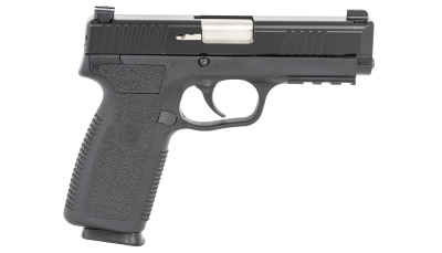 Kahr Arms TP90S94N TP9-2  9mm Luger Caliber with 4" Barrel, 8+1 Capacity, Black Finish Picatinny Rail Frame, Serrated Matte Black Stainless Steel Slide, Textured Polymer Grip & TruGlo Night Sights