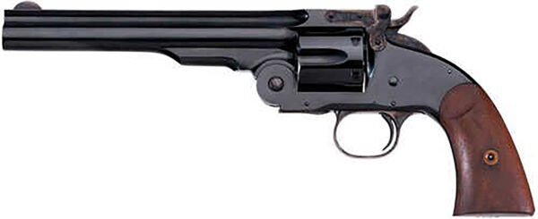 Taylors & Company 550652 Top Break Schofield 44-40 Win Caliber with 7" Barrel, 6rd Capacity Cylinder, Overall Blued Engraved Finish Steel & Walnut Grip