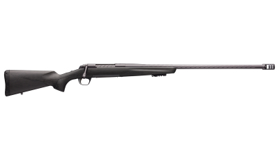 Browning 035543299 X-Bolt Pro Long Range 6.8 Western 3+1 26" Skip Fluted Heavy Barrel, Recoil Hawg Muzzle Brake, Spiral Fluted Bolt, Carbon Gray Elite Cerakote, Natural Carbon Fiber Stock