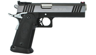 TriStar 85674 SPS Pantera 1911 9mm Luger 18+1, 5" Stainless Steel Barrel, Black Chrome Serrated Steel Slide, Black Steel Frame w/Beavertail, Black Polymer Grip