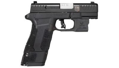 Diamondback DB0301P001 DBAM29 Sub-Compact 9mm Luger 3.50" 12+1,17+1 Overall Black Finish with Serrated Nitride Stainless Steel Slide, Polymer Grip & Picatinny Rail Includes Viridian Laser & Holster