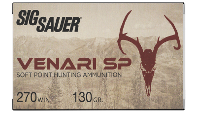 Sig Sauer V270SP13020 Venari  270Win 130gr Soft Point 20 Per Box/10 Case
