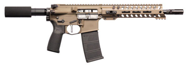 Patriot Ordnance Factory 01803 Minuteman Direct Impingement 5.56x45mm NATO 30+1 10.50" Black Nitride Barrel, Patriot Brown Rec, Black Buffer Tube Stock & Grip