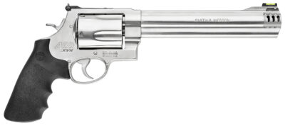 Smith & Wesson 163460 Model 460 XVR 460 S&W Mag 8.38" Threaded Stainless Steel Barrel & 5rd  Cylinder, Satin Stainless Steel X-Frame, Two Muzzle Brakes, Removable Interchangeable Compensator