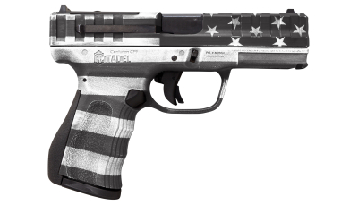 Citadel CITCP9USGCAN Centurion 9mm Luger 14+1, 4" Black Steel Barrel, American Flag Gray Cerakote Optic Ready/Serrated Slide, Polymer Frame & Grip, Features Matching Ammo Can