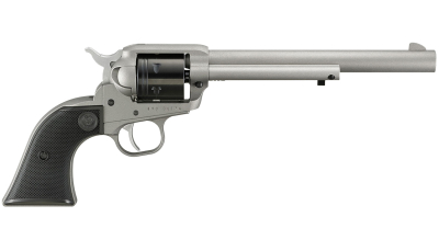 Ruger 2039 Wrangler  22 LR 6 Shot 7.50" Silver Cerakote Barrel & Frame, Black Cerakote Cylinder Black Checkered Polymer Grips