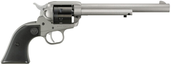 Ruger 2039 Wrangler  22 LR 6 Shot 7.50" Silver Cerakote Barrel & Frame, Black Cerakote Cylinder Black Checkered Polymer Grips