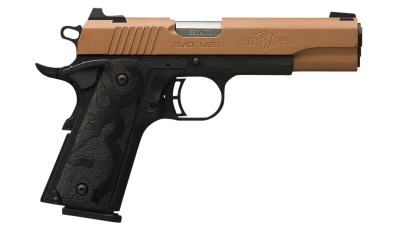 Browning 051987492 1911-380 Black Label Full Size Frame 380 ACP 8+1, 4.25" Matte Stainless Steel Barrel, Copper Cerakote Serrated Stainless Steel Slide, Matte Black Polymer Frame w/Beavertail