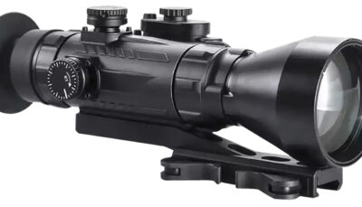 AGM Global Vision 15WP4423484111 Wolverine Pro-4 3AW1 Night Vision Rifle Scope Matte Black 4x70mm Gen 3 Auto-Gated White Phosphor Level 1 Illuminated Red Chevron w/Ballistic Drop Reticle
