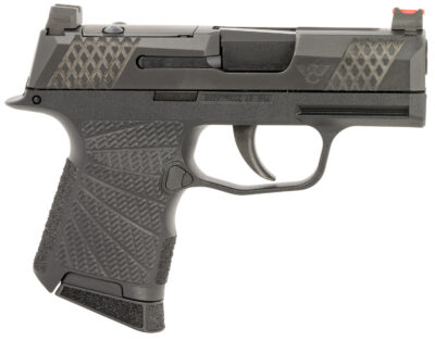 Wilson Combat SIGWCP3659BSR P365  9mm Luger 10+1 (2) 3.10", Black, RMRSc Optic Cut Slide with X-Tac Pattern Serrations, Polymer Frame, Sunburst Grips, Optic Height Fiber Optic Sights, Standard Trigger