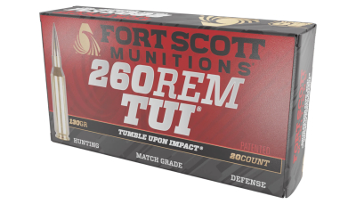 Fort Scott Munitions 260130SCV2 Tumble Upon Impact (TUI)  260Rem 130gr Solid Copper Spun 20 Per Box/25 Case