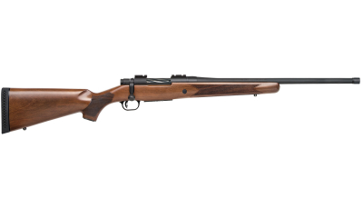 Mossberg 28176 Patriot Walnut 400 Legend 4+1 20" Fluted w/Recessed Match Crown, Blued Barrel/Rec, Walnut Stock, Spiral-Fluted Bolt, Adj. LBA Trigger, Weaver Scope Mount