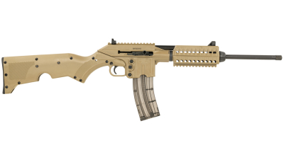 Kel-Tec SU22CATAN SU22  Full Size 22 LR 26+1 16.10" Black Threaded Barrel, Tan Picatinny Rail Polymer Receiver, Tan Synthetic w/Storage Compartment Stock