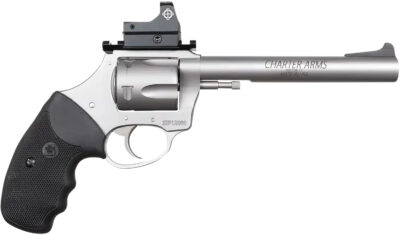 Charter Arms 73565 Mastiff Target Large Frame 357 Mag 5 Shot, 6" Stainless Steel Barrel, Cylinder & Frame, Sightmark Micro Optic, Picatinny Rail, Black Rubber Grip, Exposed Hammer